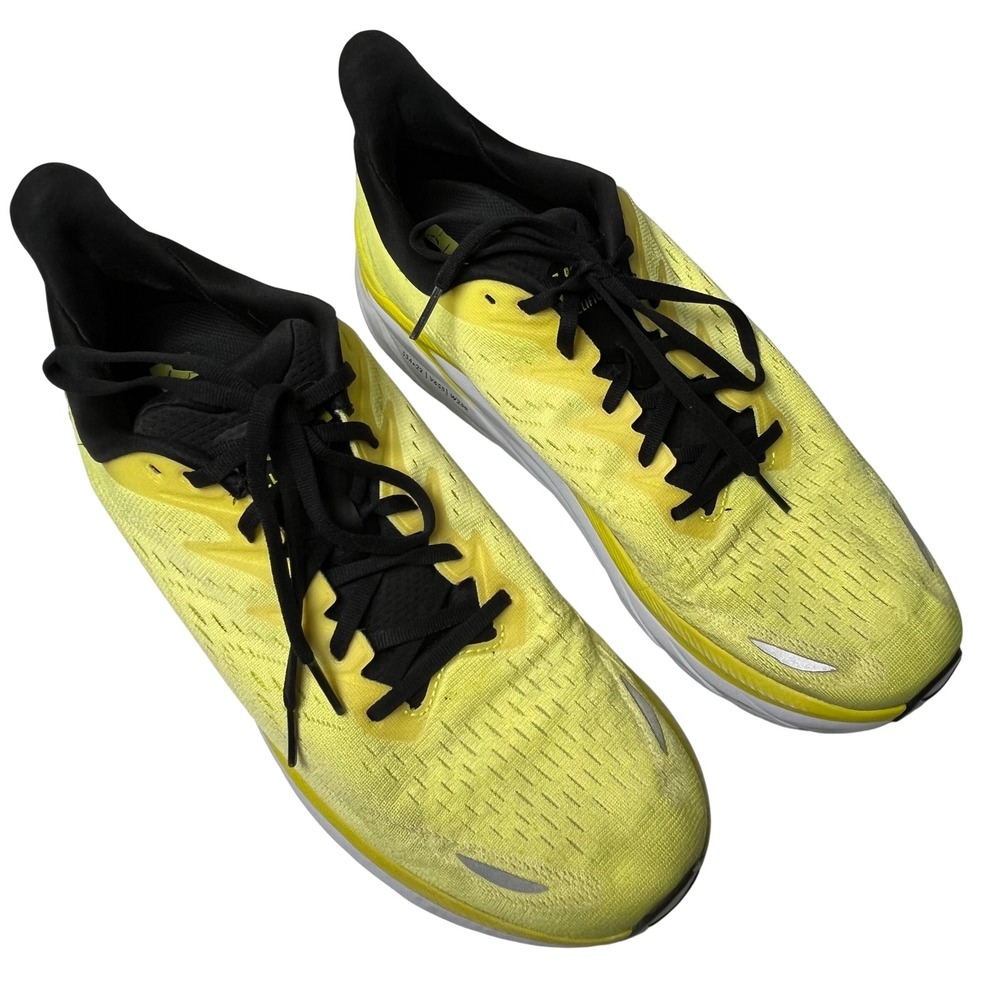 Hoka Clifton 8 Running Shoes Mens 11.5 Yellow Lightweight Sneakers Athletic
